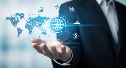 Global logistics network and supply chain management concept