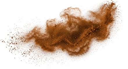 Abstract Brown Dust Cloud Powder Explosion with Motion on Transparent