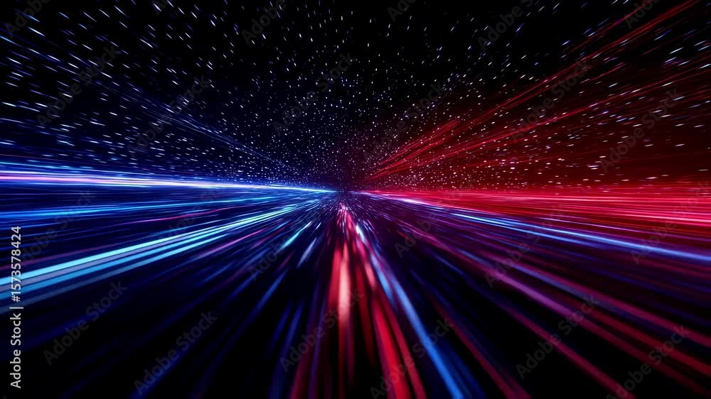 Poster experience a spectacular 4k animated journey through a radiant hyperspace corridor displaying dynami