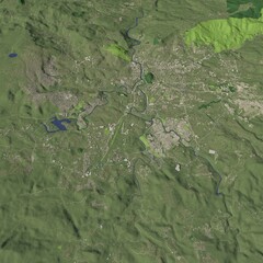 3D illustration of city and urban in Tegucigalpa Honduras