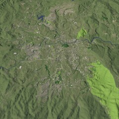3D illustration of city and urban in Tegucigalpa Honduras
