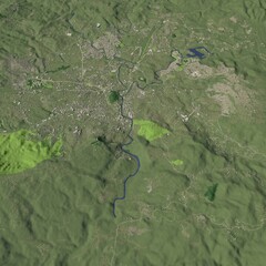3D illustration of city and urban in Tegucigalpa Honduras
