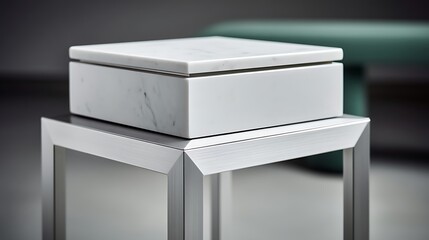 Stacked white boxes professional display