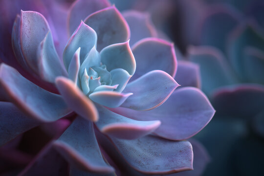 close-up of a blooming succulent