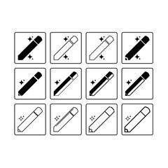set of vector pen icons