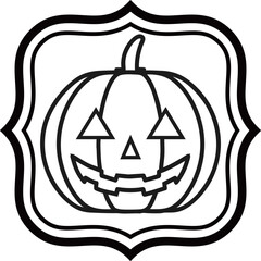 Halloween pumpkin -1-1 frame mono
Jack o'lantern cute simple icon 