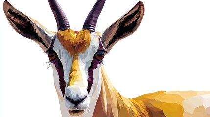 Close-up digital illustration of a springbok