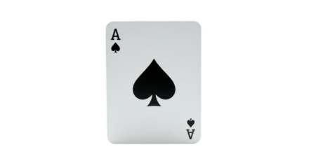Isolated Playing Card Ace Of Spades on Transparent Background Illustration