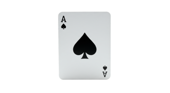 Isolated Playing Card Ace Of Spades on Transparent Background Illustration