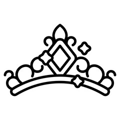 Princess Tiara vector icon. Jewelry icon line style. perfect use for logo, presentation, website, and more. modern icon design outline style