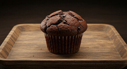 Chocolate muffin with chocolate chips