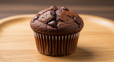 Chocolate muffin with chocolate chips