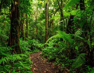 Obraz premium Lush rainforest path