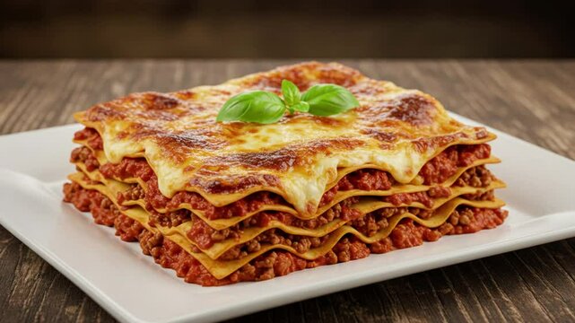Traditional Italian Lasagna – Layered Pasta with Meat Sauce and Cheese