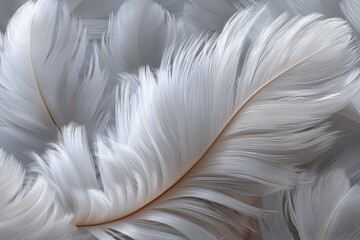 White Feathers. Soft, Delicate Texture Showcase in Nature-Inspired Minimalist Photography