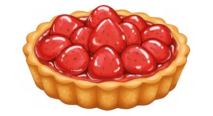 Illustration Of Strawberry Tart Food Dessert With Transparent Background