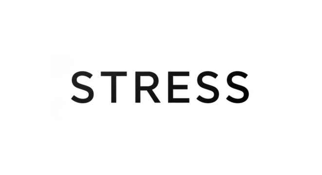 Illustration of Stress Text With Glitch Effect on Black Transparent Background