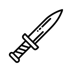 A stylized depiction of a medieval dagger, with a sleek design and sharp detail, exuding an aura of historical significance and artistry.
