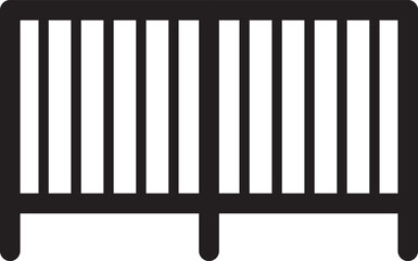 Minimalist Black Fence Icon Collection &ndash; Modern Vector Line Barriers for Architecture & Security Concepts