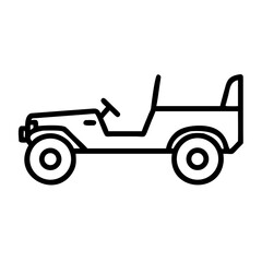 A sleek, minimalist illustration of an off-road vehicle, a symbol of adventure and exploration, ready to traverse rugged terrains. 