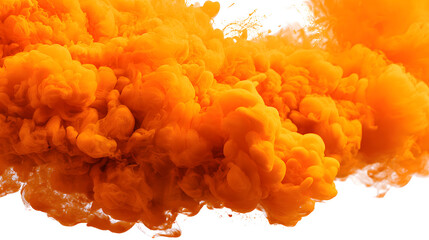 Orange Ink in Water Abstract