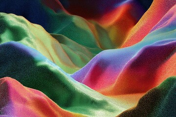 Vibrant Abstract Landscape. Colorful Waves and Textures in Modern Fine Art Illustration