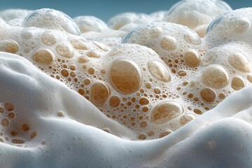 Close-up of Frothy Craft Beer with Sparkling Foam and Bubbles in Pint Glass - Refreshing Beverage Texture