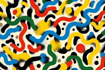 Colorful Abstract Pattern. Vibrant Swirls, Dynamic Curves & Creative Design in Modern Art Background