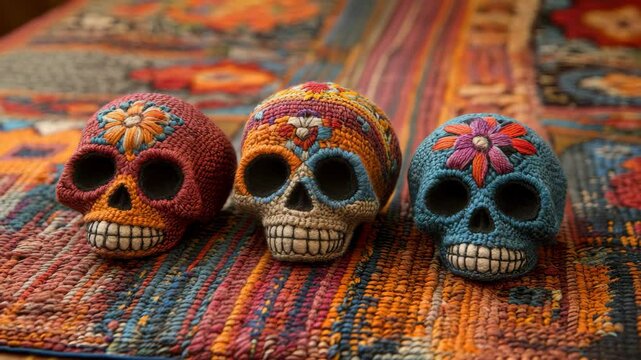 skull and crossbones on red background
