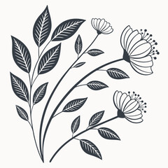 Floral design silhouette illustration