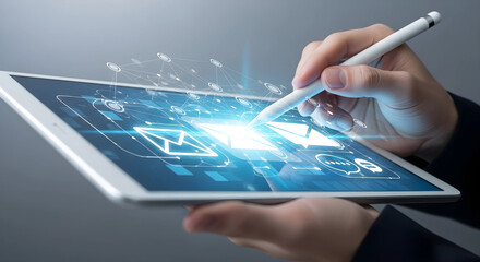 Tablet with Email Communication Concept