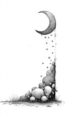 Sleeping sheep illustration