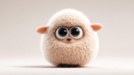 Fluffy cartoon sheep illustration