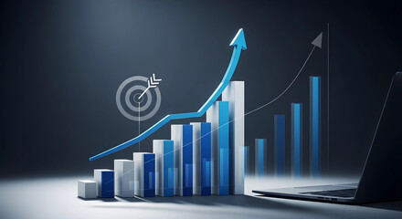 Business Chart Arrow Laptop Success