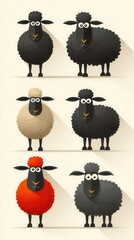 Cartoon sheep collection