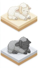 Sleeping sheep illustration cartoon