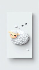 Cute sleeping sheep illustration