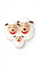Cute sheep family design illustration