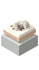 Sleeping sheep illustration