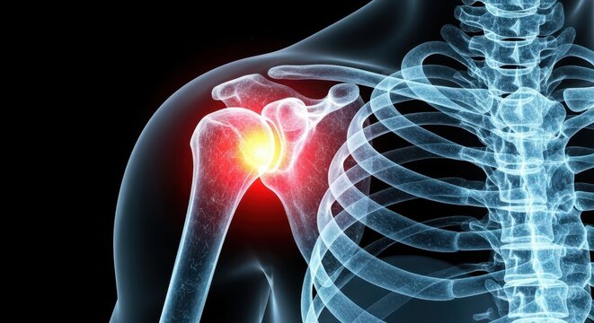 Understanding Shoulder Joint Pain and Its Causes Illustrated with a Medical Silhouette