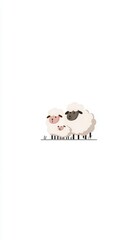 Cartoon sheep family illustration