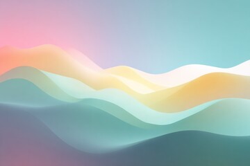 Soft Abstract Waves in Pastel Colors Creating a Serene Background