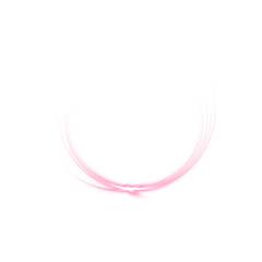Pink glowing arc light trail on transparent background
