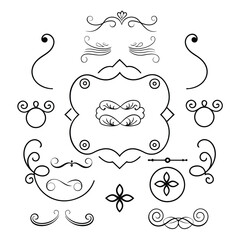 rome style ornate calligraphic design elements set