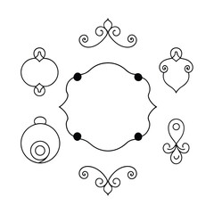 rome style ornate calligraphic design elements set