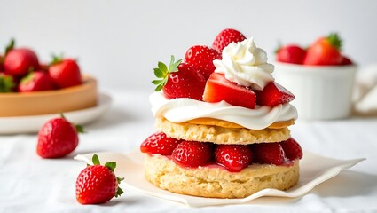 "High-Quality Stock Photo of a Delicious Strawberry Shortcake"