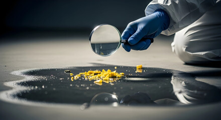 Yellow Substance Investigation with Magnifier