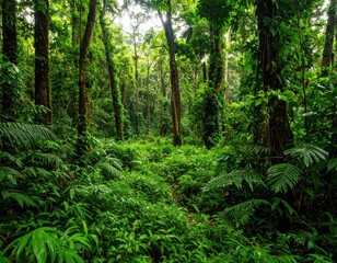 Obraz premium Lush tropical forest canopy