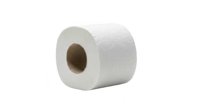 Isolated Png Single White Toilet Paper Roll Clean Hygiene Item