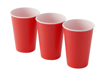 Illustration of Three Red Cups for Drink and Beverages in Picnic Party